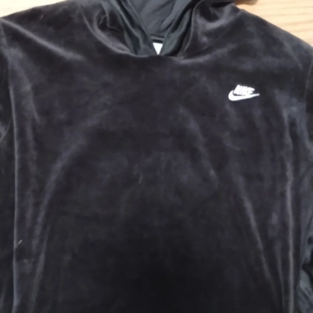 Nike black velour hoodie Sz M